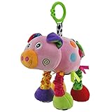 DEHANG ベビーカー用おもちゃ 赤ちゃんの知育玩具 はじめてにぎにぎおもちゃ リンリンラトル - 可愛い豚
