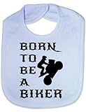 Born To Be A Biker - Funny Baby/Toddler/Newborn Bib - Baby Gift blue by Print4U
