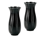 BLACK&WHITE 花瓶 ブラック 85Φ×180Hmm 006-B-BK 2個セット