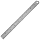 uxcell ストレットルーラー　定規　直線定規　ステンレス　20cm　ダブルサイド