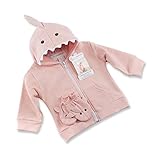 Baby Aspen Shark Happy Hoodie and Mittens, Pink by Baby Aspen