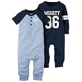 カーターズ Carter's 男の子用元気なオールスターMIGHTY36足なしカバーオール2枚セット (6months(61-67cm)) [並行輸入品]