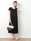 Angeliebe エンジェリーベ 産後用 授乳服 ワンピース 半袖 マキシ ワンピ 授乳ウエア S ～ M ブラック 30114 30114201
