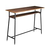 快適ホームズ ウォールナット 天然木 カウンターテーブル ブラウン バーテーブル ハイテーブル カウンター 木製 01-001