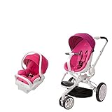 Quinny Travel System: Moodd Stroller Pink Pasison & Mico Max 30 Infant Car Seat White Collection Pin