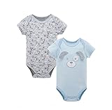 2個/セット 0-9ヶ月赤ちゃんロンパース男の子コットン服半袖かわいい新生児服下着犬のデザイン夏の幼児の体のスーツ (3/6ヶ月)
