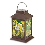 Gifts & Decor Stained Glass Light Solar Powered Floral Garden Lantern by Gifts & Decor