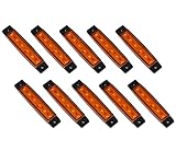 ヒロワールドトレード LED サイドマーカー ランプ アンバー 黄色 24V トラック マーカー デイライト 6連 汎用 (黄, 24V)