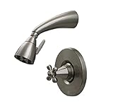 Whitehaus 614.848SH-ABRAS Blairhaus Truman 2 5/8-Inch Pressure Balance Valve with Showerhead and Hex