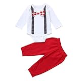 Feiscat ベビーフォーマル 子供服 女の子 幼児 シンプル 着ぐるみ ロンパース 男の子1PCトップス+ 1PCパンツ ロングスリーブ 蝶 ラウンドネック 70-100cm 可愛い 幼児 結婚式