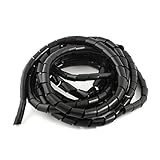 uxcell スパイラル　管理ケーブル　14mmブラック　ラップスリーブ波長管コンピュータ　5M　ポリエチレン