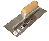 Bon 12-648 Curry 14-Inch by 3-Inch High Carbon Steel Finishing Trowel with Straight Wood Handle [並行輸