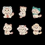 刺繍 ワッペン ねこ 猫 アップリケ 6枚セット パッチ 繕い用パッチ 刺繍ワッペン アップリケパッチ 低コスト古着リメイ 手芸用 ミニ マーク DIY 装飾 可愛い おしゃれ 保育園 幼稚園 小学校 衣類 飾り (猫)