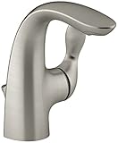 KOHLER K-5313-4-BN Refinia Single-Hole Bathroom Sink Faucet, Vibrant Brushed Nickel [並行輸入品]