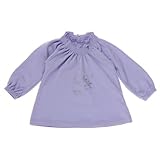 北欧デンマークの子供服ブランド CADEAUチュニック風バタフライ長袖Tシャツ パープル 98ｃｍ