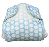綿おむつカバー 色抜きドット 50cm サックス