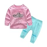 Tovadoo 子供服 ベビー服 女の子 上着+ズボン 秋冬 長袖 韓国風 雨雲柄 可愛い 部屋着 保育園 旅行 プレゼント