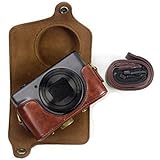kinokoo PowerShot SX720 HS / SX730 / SX740 用カメラケース PUレザー 全面保護型 三脚穴付き ショルダーストラップ付き(コーヒー)
