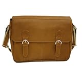Piel Leather 2810 Classic Expandable Messenger Bag - Saddle