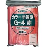 生産日本社:セイニチ 「ユニパック」 G-4 赤 200×140×0.04 100枚入 G-4-CR 型式:G-4-CR（1セット:100枚入）