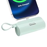 モバイルバッテリー 5000mAh Lightingコネクター/タイプCケーブル内蔵 二台同時充電 コードレス Type-C入出力 iPho