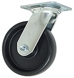 RWM Casters 45 Series Plate Caster Swivel Polyolefin Wheel Celcon Bearing 700 lbs Capacity 6 Wheel D