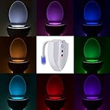 Lucktao 便座ライト LEDセンサーライト UV 殺菌　消毒　省エネルギー　8色変換 人感センサー 光感センサー 自動点灯消灯　電池式