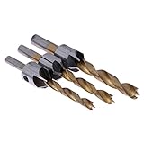 4ピースhss 5フルート皿ドリルビットセット大工リーマー木工面取りエンドフライス木材ツール3/3。5/4/4.5ミリメートル