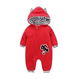 幼児男の子と女の子赤ちゃんの厚い温かいフード付きジッパーロンパージャンプスーツ - 綿の服子供秋の冬の洋服ホームコスチューム適切な ために0-12ヶ月 Zhhyltt