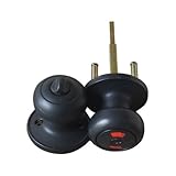 ドアノブ 鍵付き 表示錠 アンティーク風 ブラック（黒） INK-1207007H