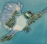 Blue Jay装飾鳥セラミック壁アートタイル8 x 8