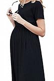 (レディース ＆シープ)ladies and sheep マタニティ ワンピース パジャマ スカート (XXL, 黒色)