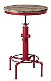 バーテーブル ハイテーブル リフトテーブル ラウンドテーブル テーブル 机 高さ調整 インダストリアル レッド