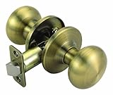 Design House 755165 Cambridge 2-Way Latch Passage Door Knob, Adjustable Backset, Antique Brass Finis