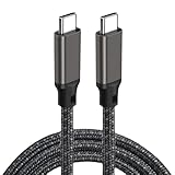 [SLEIJAOOE] USB Type C ケーブル 1m 240W 5A PD3.1 超急速充電 20Gbps 超高速データ転送 8K@60Hz 4K@240Hz 映像出力 E-Marker内蔵 断線防止 高耐久ナイロン編み スマートフォン/ラップトップ/タブレット 対応 多機能 USB-C ケーブル (ガン色)