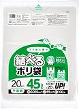 コア 結べる ポリ袋 半透明 45L サイズ横65㎝×100㎝×厚さ0.02㎜ 収納量が約20%アップした 耳付き ゴミ袋 C-002 20枚入