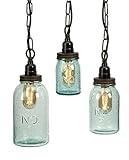 IMAX 87617-3 Lexington Mason Jar Pendant Lights, Set of 3 [並行輸入品]