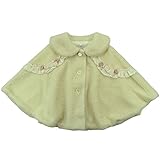 【秋冬物】(日本製) Pample Mousse(パンプルムース) シープボア裏天竺レースリボン花付マント FREE/IV NO.DP-54108