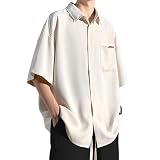 [Metakey] シャツ メンズ 夏服 メンズ 半袖 五分袖 大きい サイズ ゆったり アイスシルク 涼感 かっこいい ビジネス カジュアル シンプル オシャレ 快適 軽い 柔らかい Tシャツ 無地 涼しい おしゃれ