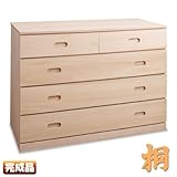 桐クローゼット１００幅４段　クローゼットにちょうどのサイズ　キャスター付き