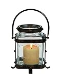 Benzara Unique Metal Glass Lantern with Lettered Inscriptions by Benzara