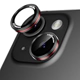 Podick レンズカバー iPhone 14/14Plus/15/15Plus用 カメラカバー かっこいい 高透過率 9H強化ガラス アルミ合金 耐衝撃 いphone14/14Plus/15/15Plus カメラ保護 薄型 キズ防止 露出オーバー防止 気泡ゼロ 指紋防止 貼り付け簡単 アイフォン14/14プラス/15/15プラス 対応 独立型レンズプロテクター ブラック