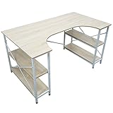 UNE BONNE(ウネボネ) コの字デスク デスク ラック付きデスク PCデスク 勉強机 作業机 学習机 パソコン机 コの字 ワークデスク　オーク