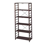 フリーラック6段 (ブラウン) 【天然木/約幅78×奥行42×高さ187cm】