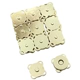KUKU工房 縫い付けタイプ マグネットホック 手縫い式 マグネットボタン 10組セット (14mm, ゴールド)