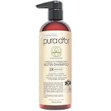 PURA D'OR プロフェッショナル品質 薄毛対策 2X 濃縮 有効成分 効果を高める 天然成分 臨床試験済み、硫酸塩フリー、男性 & 女性、473 ml（16 液量オンス） シャンプー