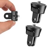 アクションカメラ マウント 1/4 変換アダプター gopro 三脚アダプター 2Pcs マウントアルミ カメラ用ネジ 使いやすさ 360度回転（黒）