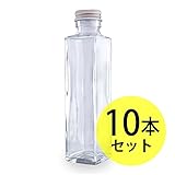 ガラス瓶角型150ml×10本セット(スクリューキャップ付)(ガラス容器/オイル用空瓶 ハーバリウムオイル用 インテリア雑貨)
