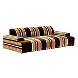 arne ソファー 3人掛け 3人用 肘付き ローソファ 布張り ファブリック リビング Hunt 3P ストライプブラウン