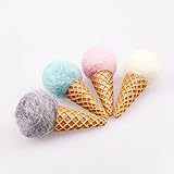 Mamimami Home クリスマスデコレーション ウールフェルトボール 6.5CM アイスクリームコーン 手作り 生態や自然羊毛 フェルトボール 装飾ビーズ 20個/4色混合色